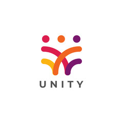 Minimal together unity logo diversity community together colorful
