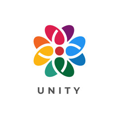 Minimal together unity logo diversity community together colorful