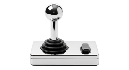 Isolated arcade machine joystick, retro gaming controller, vintage electronic game device