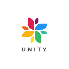 Minimal together unity logo diversity community together colorful