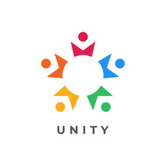 Minimal together unity logo diversity community together colorful