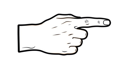 Isolated index finger hand gesture, pointer or gesturing symbol and sign, direction concept