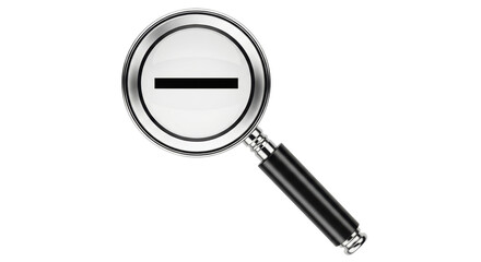 Isolated Symbol for Decreasing Magnification or Zooming Out, Reduction with Magnifying Glass