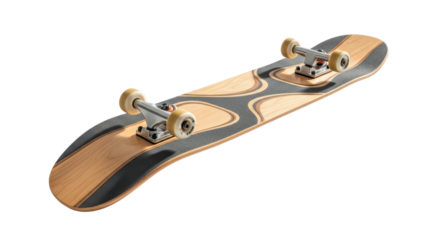 Isolated Longboard Skateboard on Plain Setting, Skateboarding, Cruising, Outdoor Activity