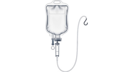 Isolated IV drip infusion bag for intravenous therapy, saline solution bag with tubing