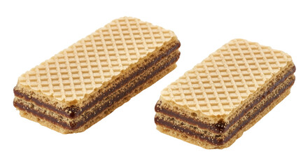 Isolated wafers with chocolate filling delicious dessert snack sweetness treat isolated