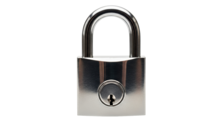 Isolated padlock security concept for secure safety, lock protection and metal lock with shackle