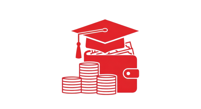 Isolated vector illustration, investment in education, scholarship, graduation, money