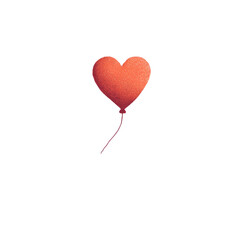 Orange Heart-Shaped Balloon Floating Against a Simple Background