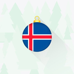 Obraz premium Iceland National Flag Christmas Decoration.