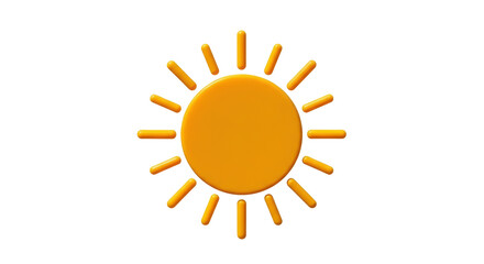 Isolated radiant sun illustration, bright sunny weather, summertime heat, sunny season