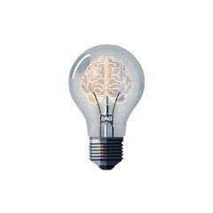Light Bulb with Brain Design Symbolizing Creativity and Innovation