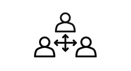 Isolated Communication Icon. People interacting with each other. Team members sharing views.
