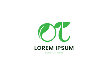 Modern minimalist green organic logo design with leaf elements for branding and identity