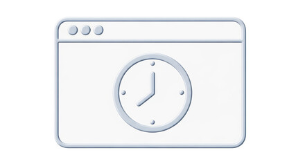Isolated countdown timer inside a browser window, deadline approaching and time management