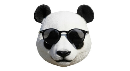 Isolated Panda Head with Sunglasses Is Looking Cool and Smiling Friendly, Furry Wild Animal © Joao