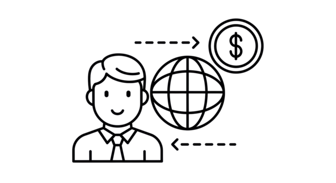 Isolated global business investment, businessman, finance economy and international money trade