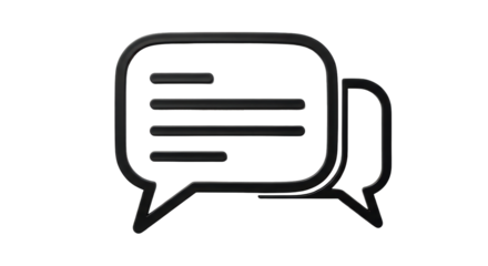 Isolated Black Chat Bubbles