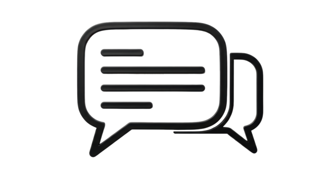 Isolated Black Chat Bubbles