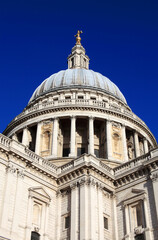 St Paul&rsquo;s Cathedral in London England UK built by Sir Christopher Wren and is a popular travel destination tourist attraction landmark, architecture and building stock photo image
