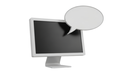 Isolated Computer Screen Speech Bubble