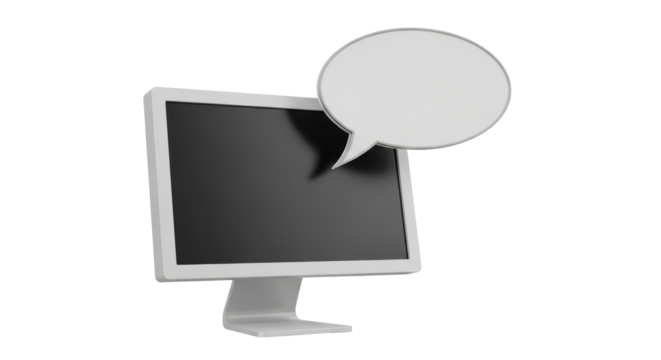 Isolated Computer Screen Speech Bubble