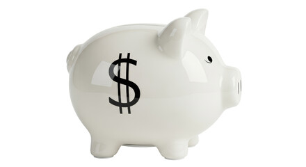 Isolated Piggy Bank with Dollar Sign