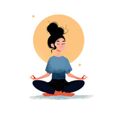 Tranquil Woman Practicing Meditation in a Peaceful Setting