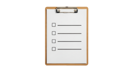 Isolated Clipboard with Checklist