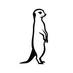 Meerkat silhouette vector icon black color and white background