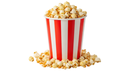 Isolated Popcorn in Striped Container