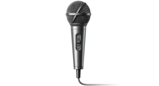Isolated Black Microphone