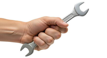 Isolated Hand holding Wrench
