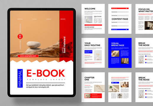 Editorial Minimalist Ebook Template Design Layout