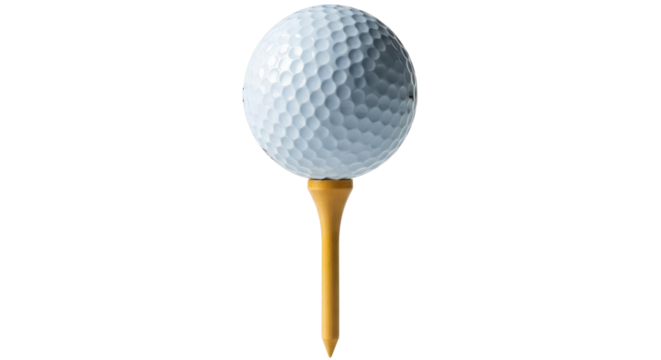 Isolated Golf Ball on Tee