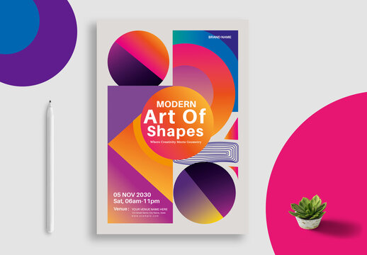 Modern And Creative Art Of Shapes Flyer Design