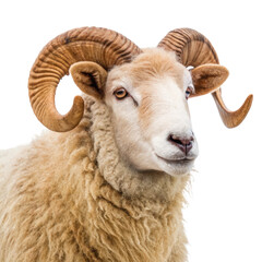 Head portrait of a ram sheep on png ram png sheep png animal png head portrait png livestock png farm png transparent background