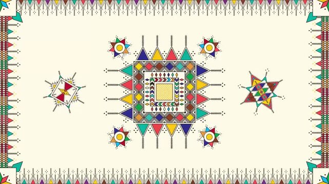 Traditional Saudi Arabia Al Qatt Al Asiri motion graphic composition  loop