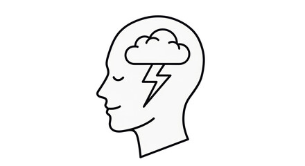 Isolated Brainstorming Concept with Cloud and Lightning