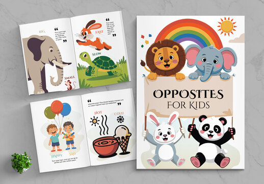 Opposites Book For Kids Template Layout