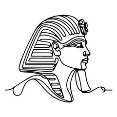 Pharaoh Mask Line Art