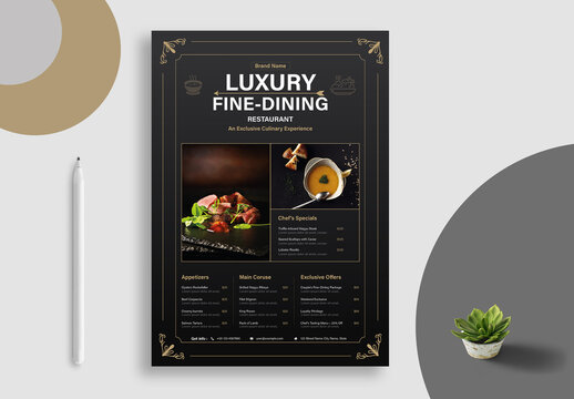 Vintage Restaurant Food Menu Layout