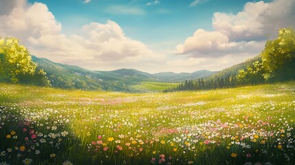 Professional Artist Painting on Canvas in Bright Creative Studio