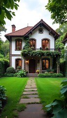 house in the garden architecture, house, building, garden, home, temple, old, sky, exterior, travel, tree, europe, city, 