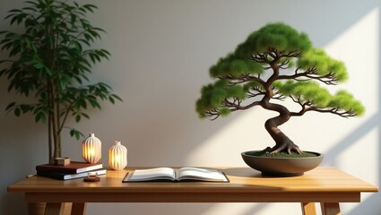 bonsai tree in a restaurant