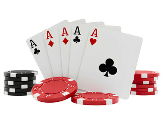 Obraz premium Poker hand isolated on white background