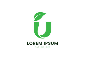 Minimalist green leaf logo design simple eco-friendly brand identity symbol
