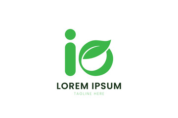 Minimalist green leaf logo symbol simple organic brand identity design element