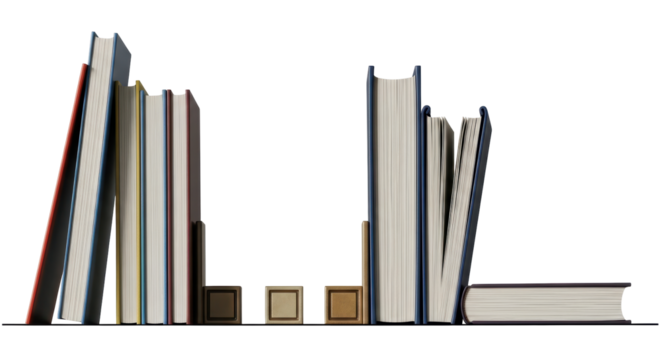 Isolated Books on Shelf