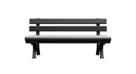 Isolated Black Park Bench